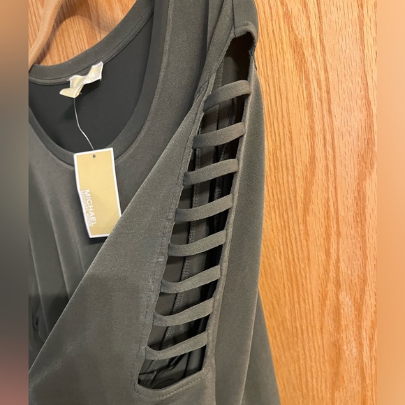 NWT Michael Kors Sleeveless Shift T Shirt Dress Basics Green Ivy 3X - Picture 5 of 9